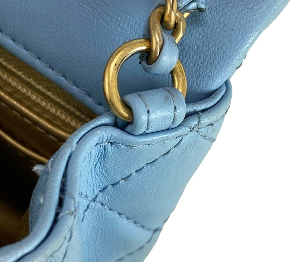 Chanel Mini Pearl Crush Flap Bag Blue Lambskin Leather
