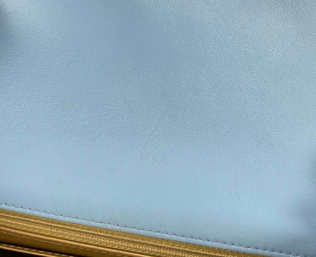 Chanel Mini Pearl Crush Flap Bag Blue Lambskin Leather