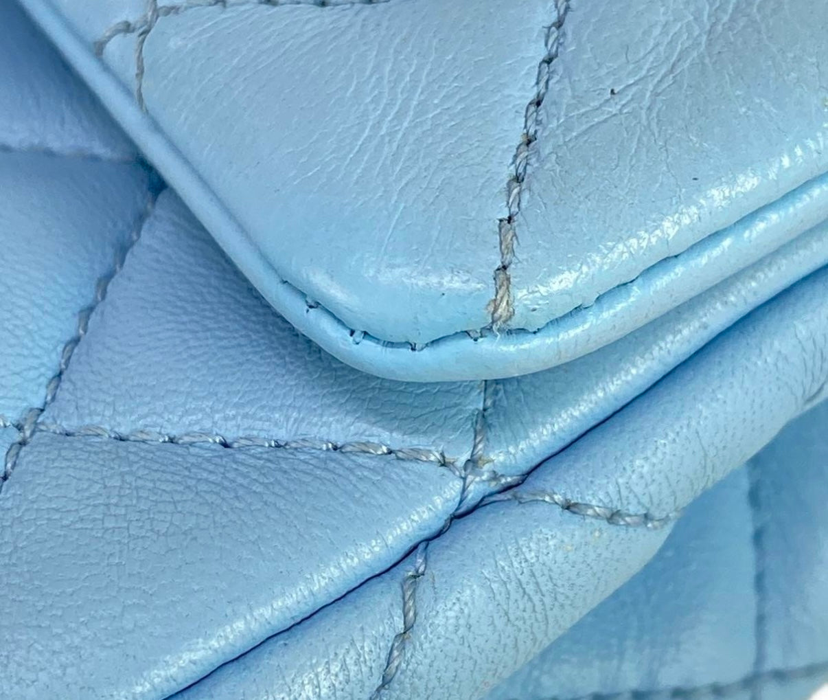 Chanel Mini Pearl Crush Flap Bag Blue Lambskin Leather