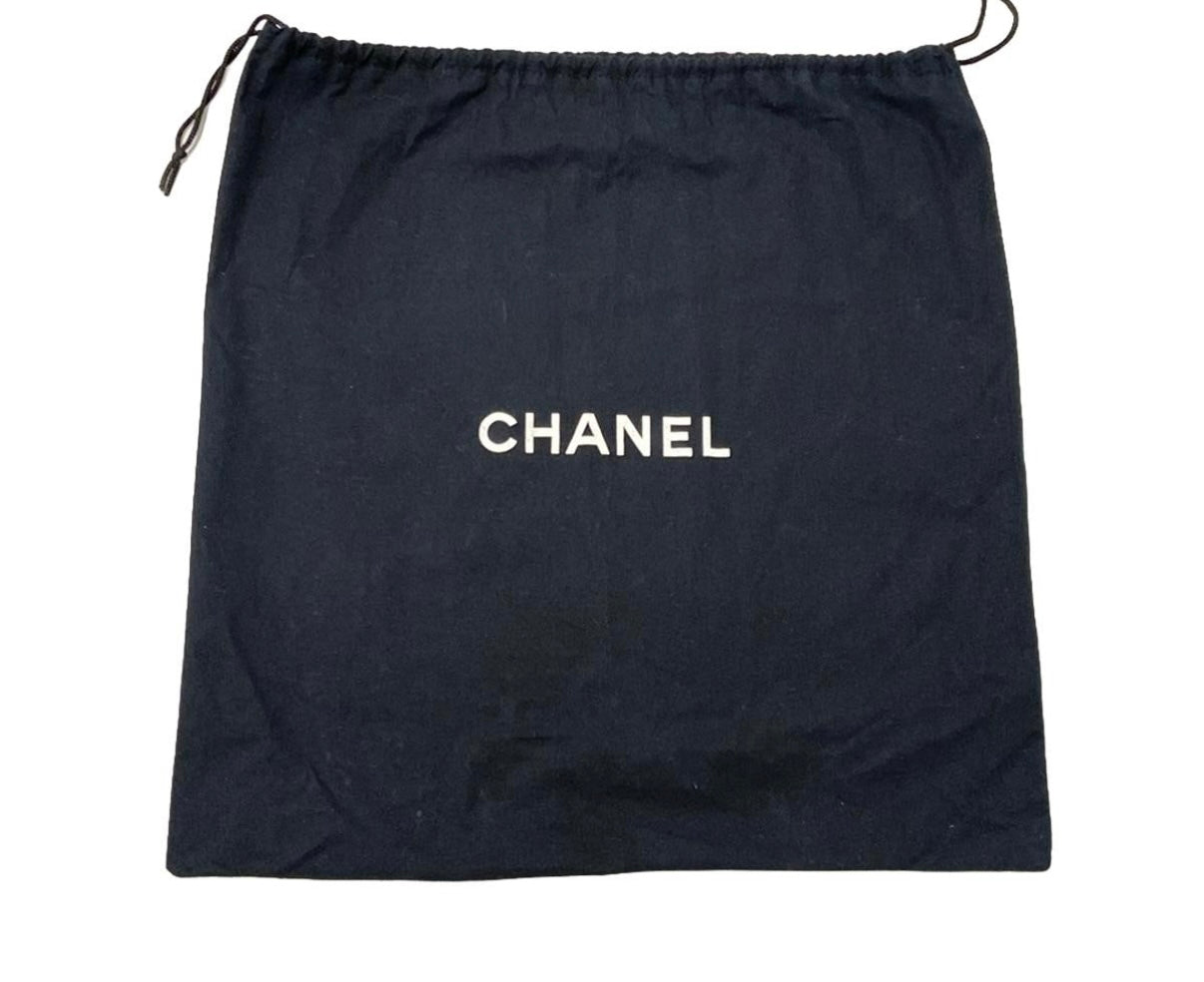 Chanel Chocolate Bar Tote Bag Black Patent Leather