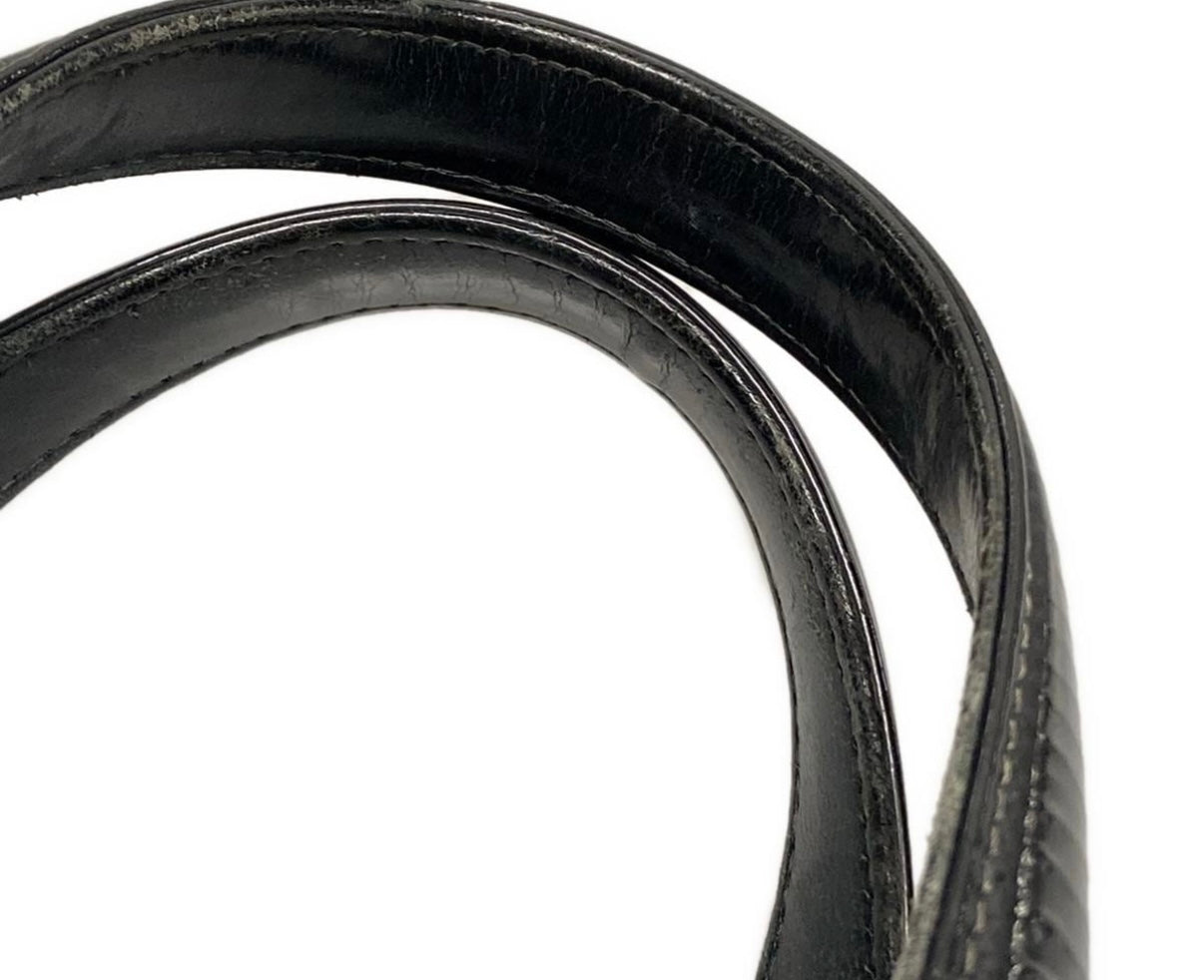 Chanel Chocolate Bar Tote Bag Black Patent Leather