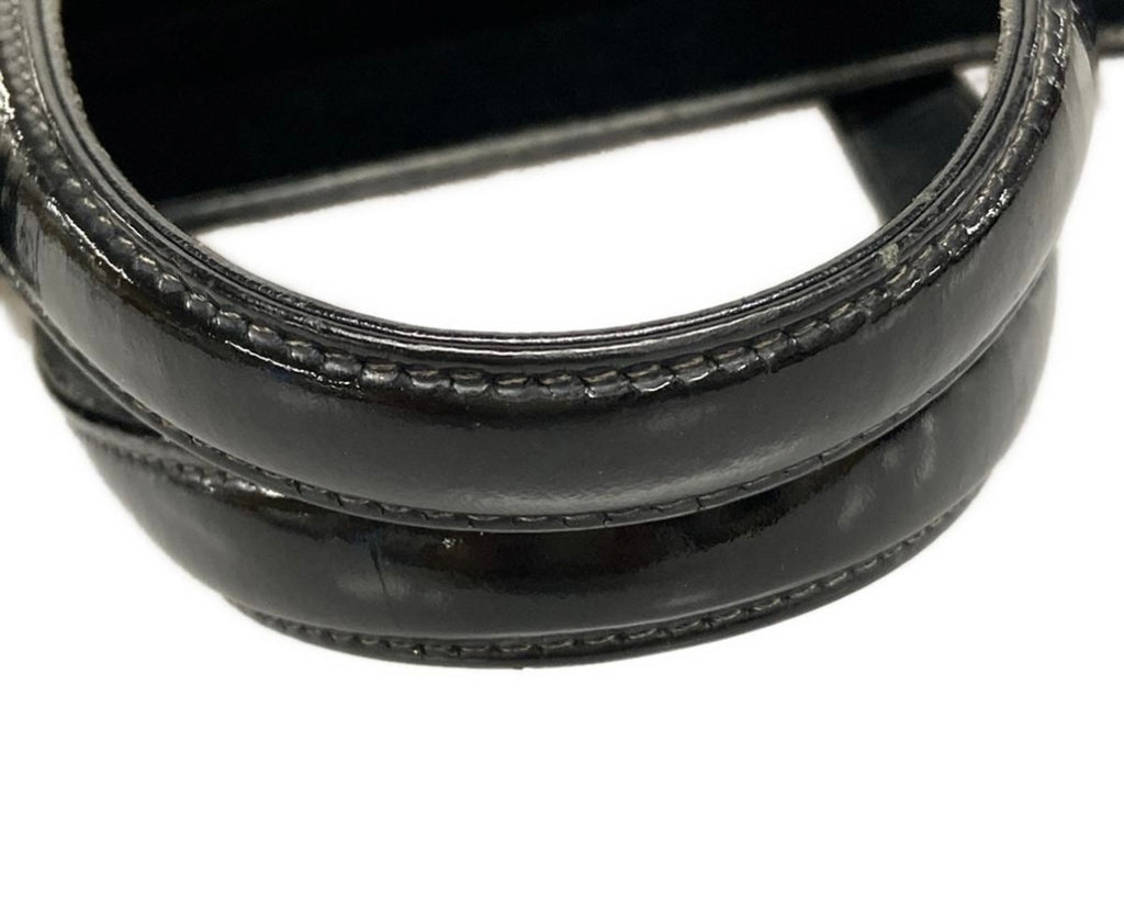 Chanel Chocolate Bar Tote Bag Black Patent Leather