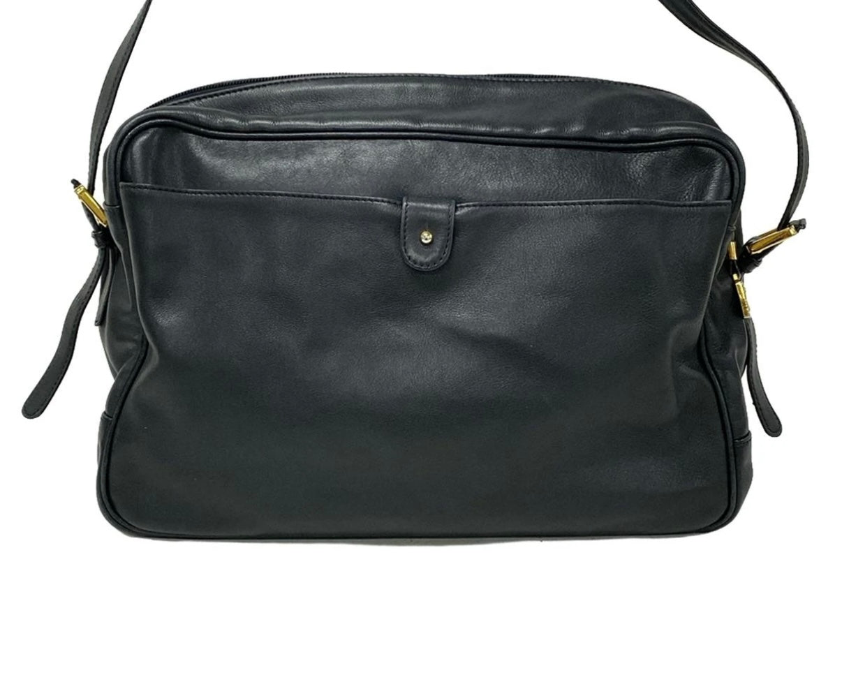 Loewe Black Leather Messenger Bag