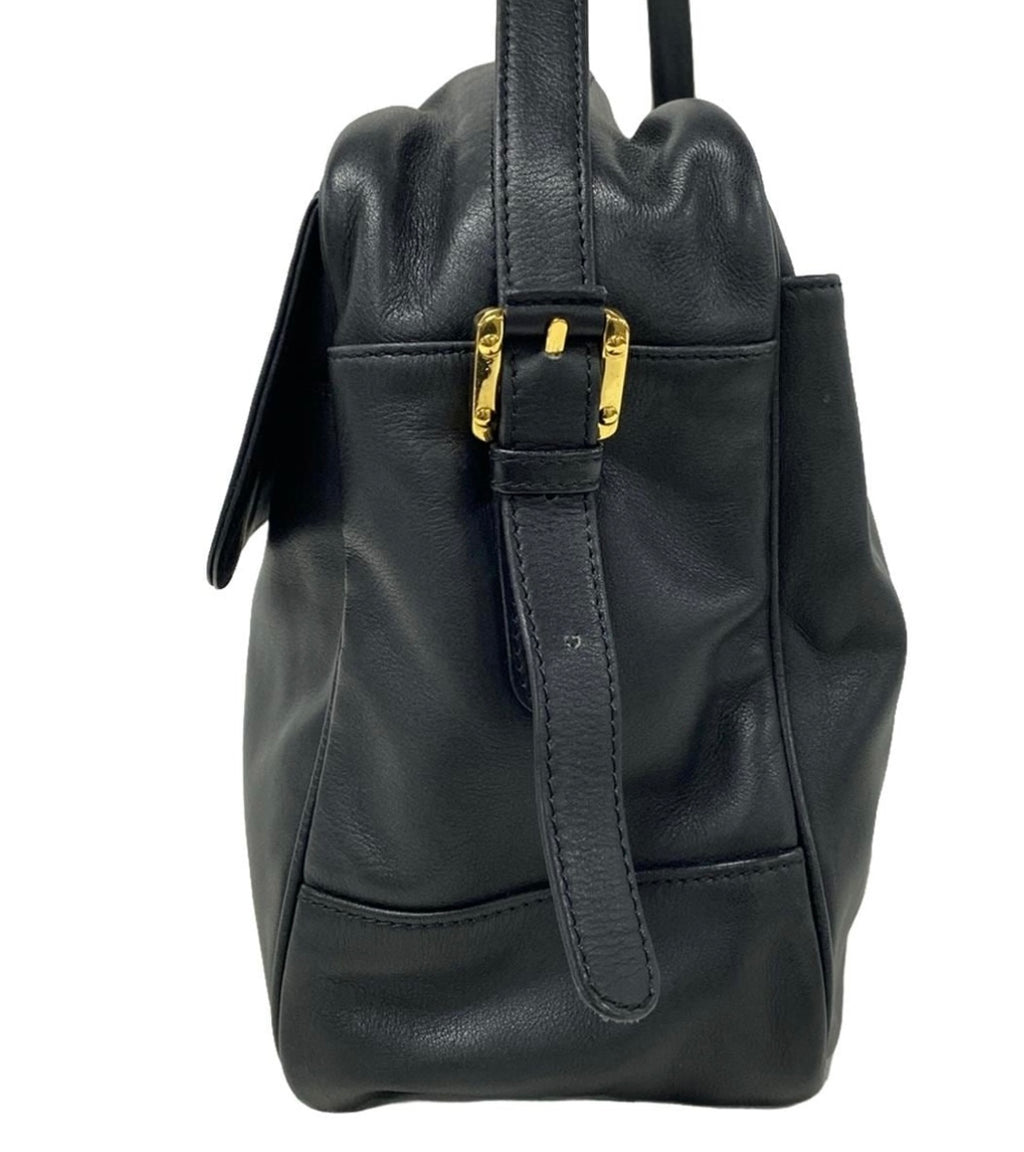 Loewe Black Leather Messenger Bag