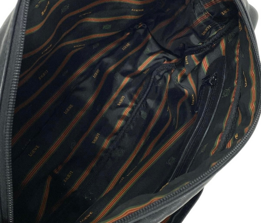 Loewe Black Leather Messenger Bag