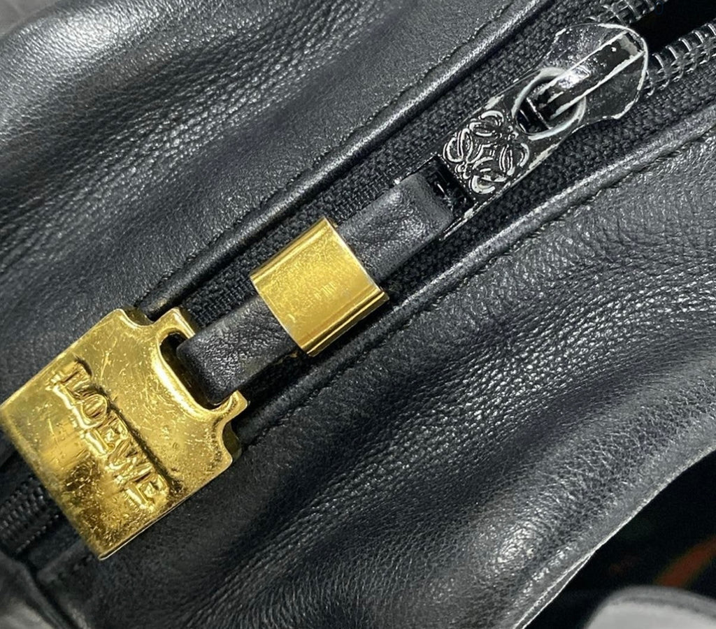 Loewe Black Leather Messenger Bag
