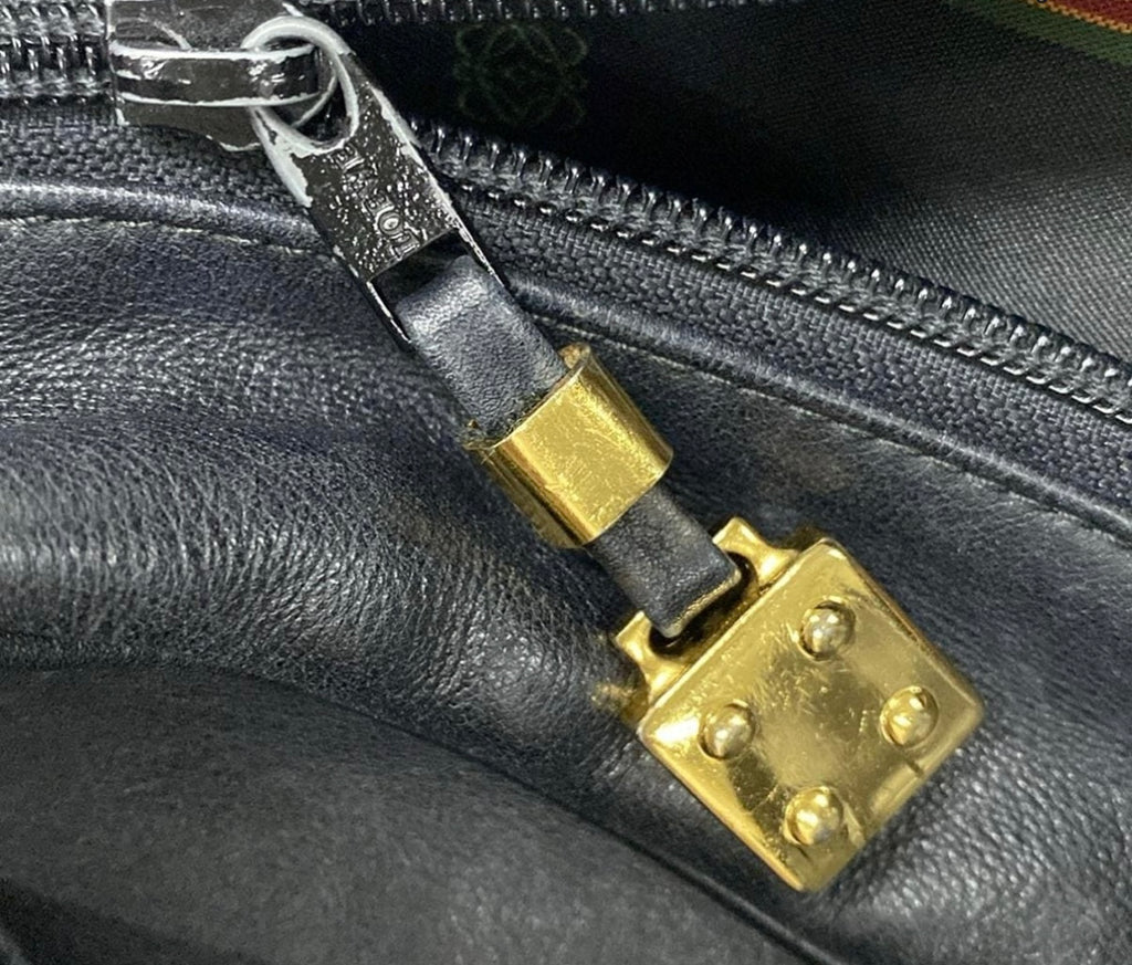 Loewe Black Leather Messenger Bag