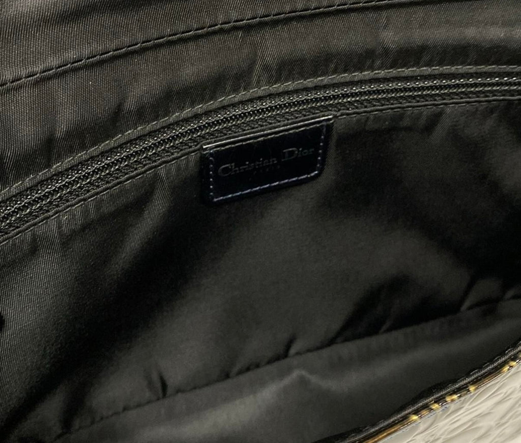 Christian Dior Maris Pearl Brown Patent Leather Shoulder Bag