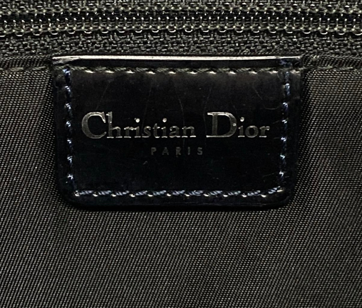 Christian Dior Maris Pearl Brown Patent Leather Shoulder Bag