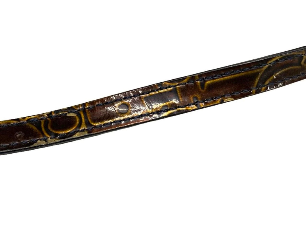 Christian Dior Maris Pearl Brown Patent Leather Shoulder Bag