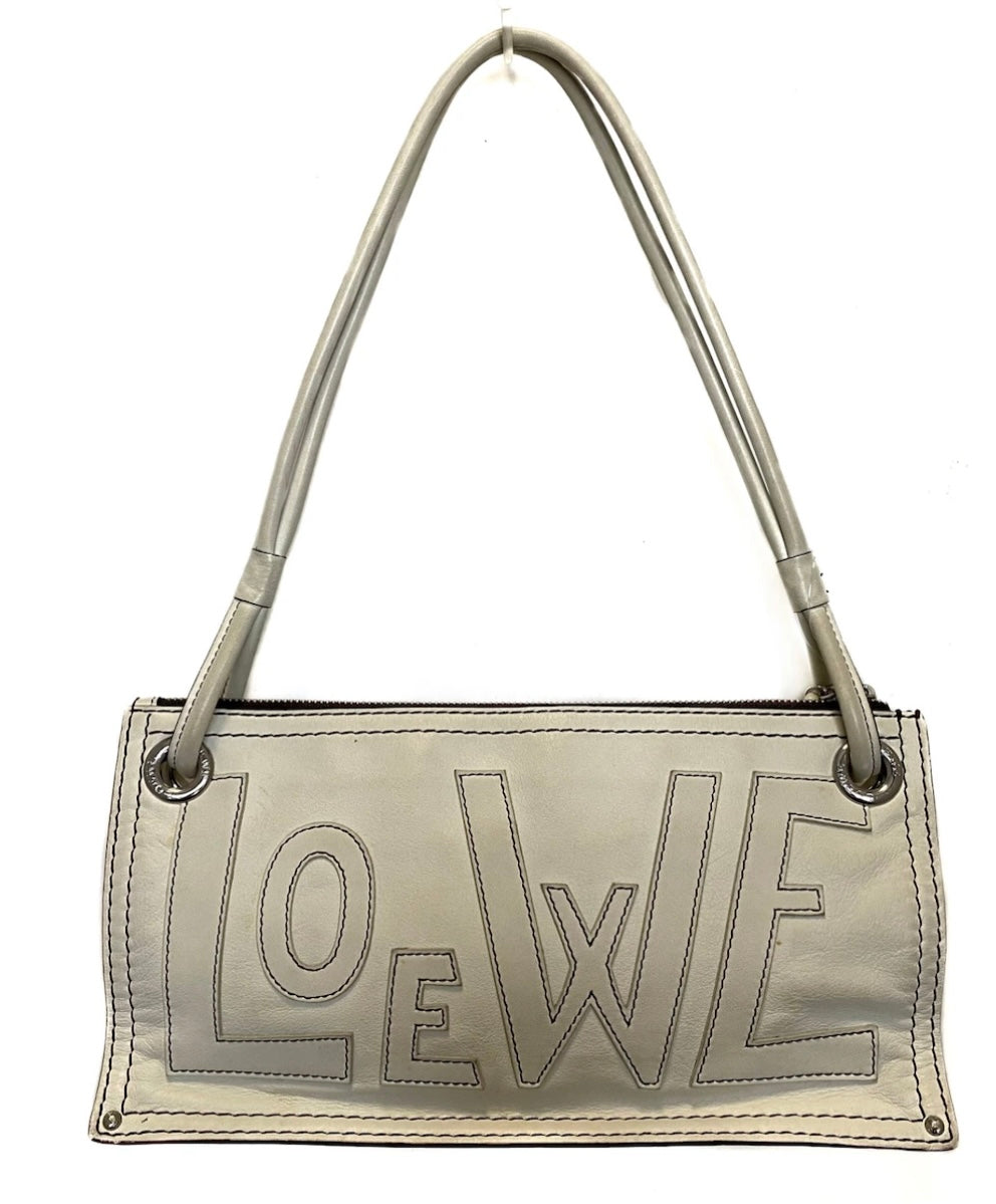 Loewe White Leather Double Sided Shoulder Bag