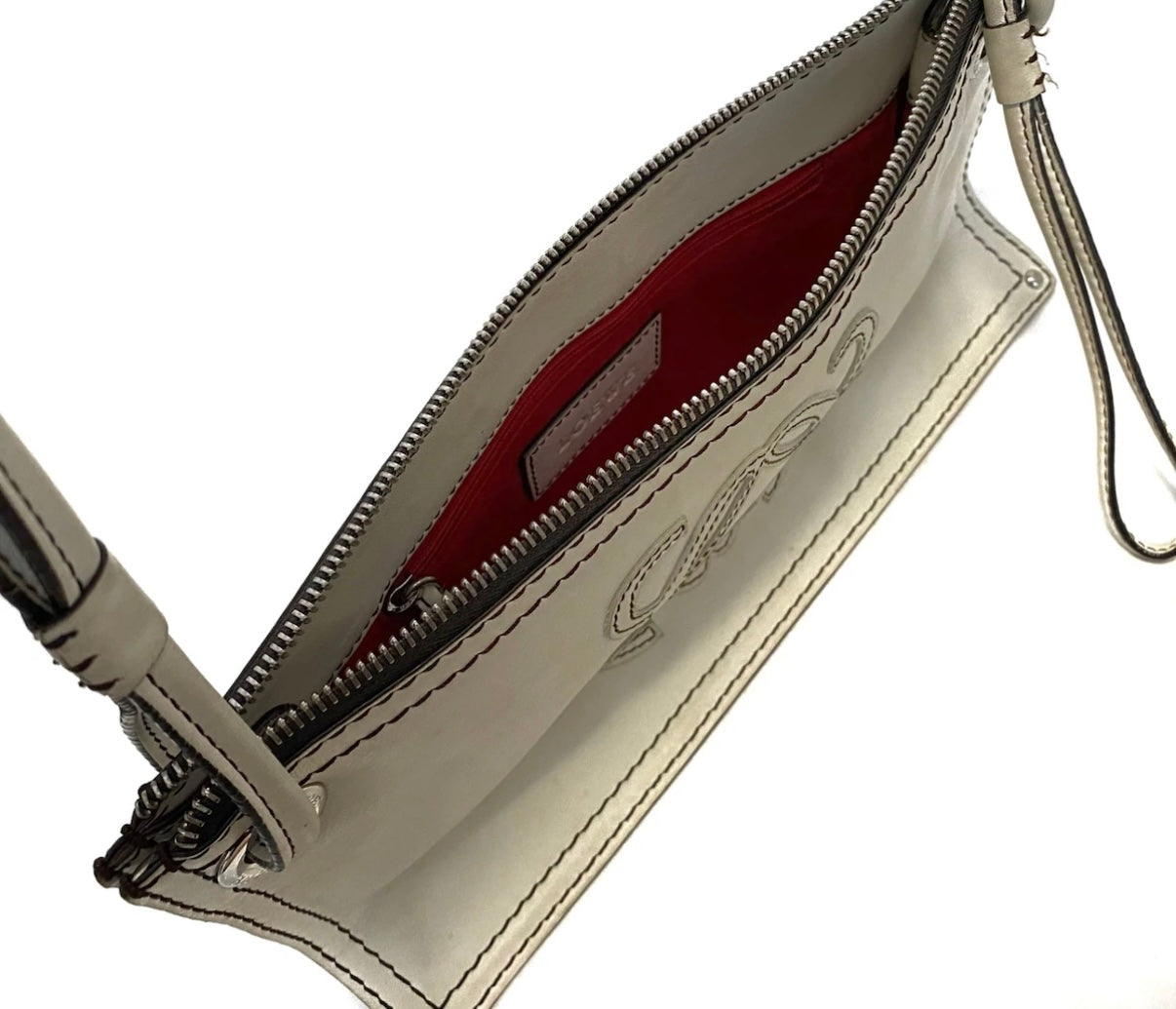 Loewe White Leather Double Sided Shoulder Bag