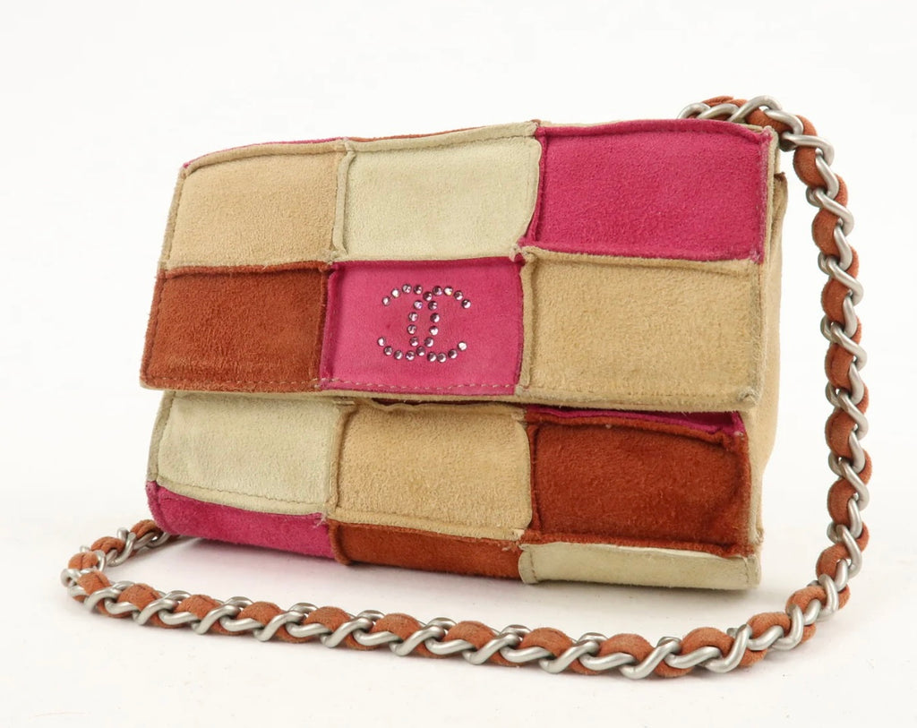 Chanel COCO Mark Suede Mini Bag Beige/Pink/Brown