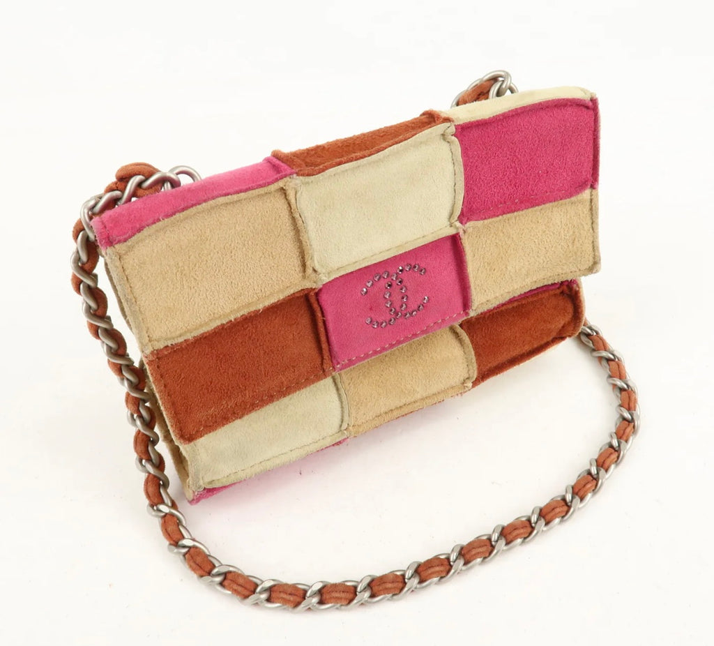 Chanel COCO Mark Suede Mini Bag Beige/Pink/Brown