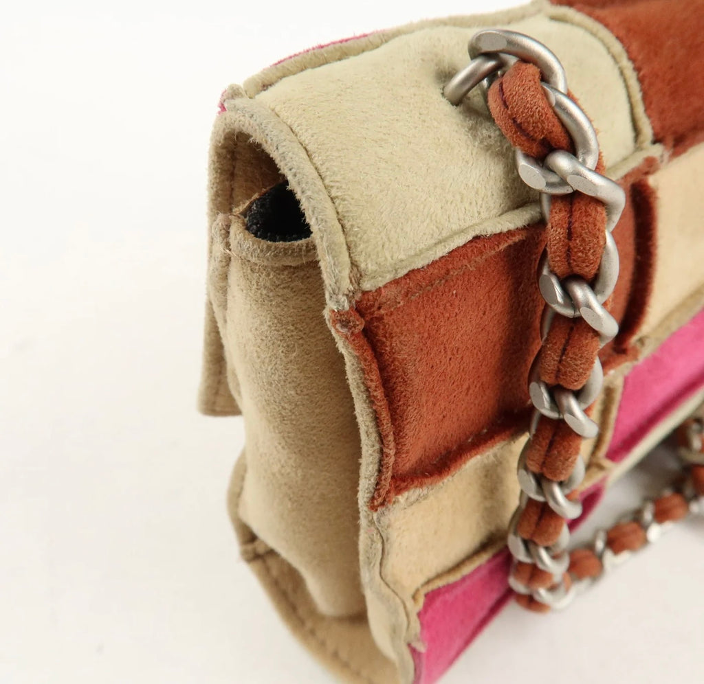 Chanel COCO Mark Suede Mini Bag Beige/Pink/Brown