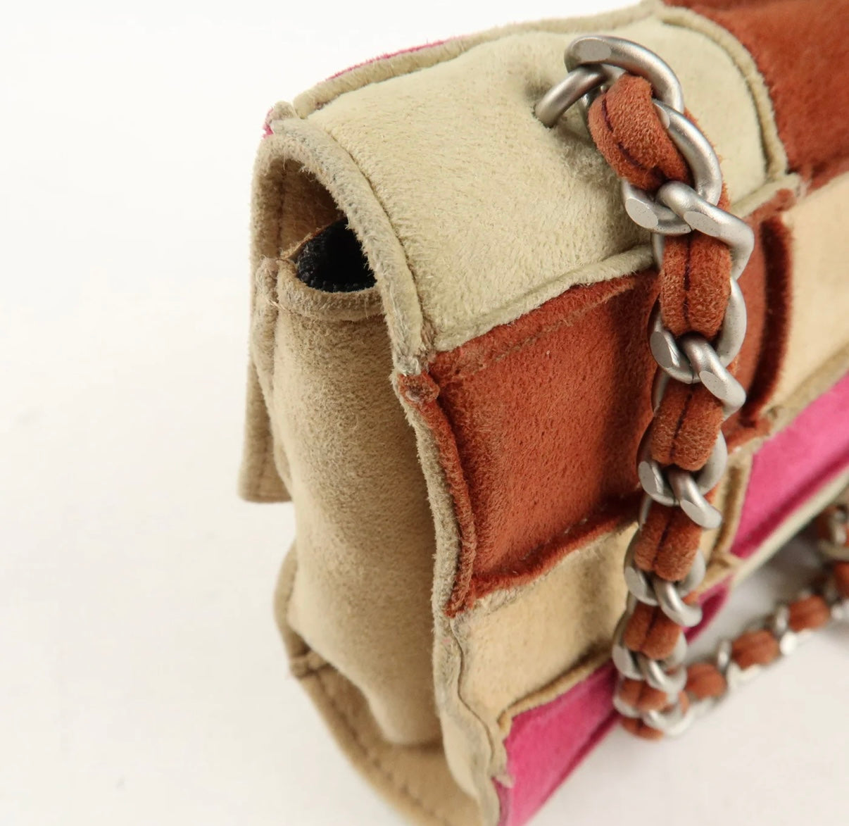 Chanel COCO Mark Suede Mini Bag Beige/Pink/Brown