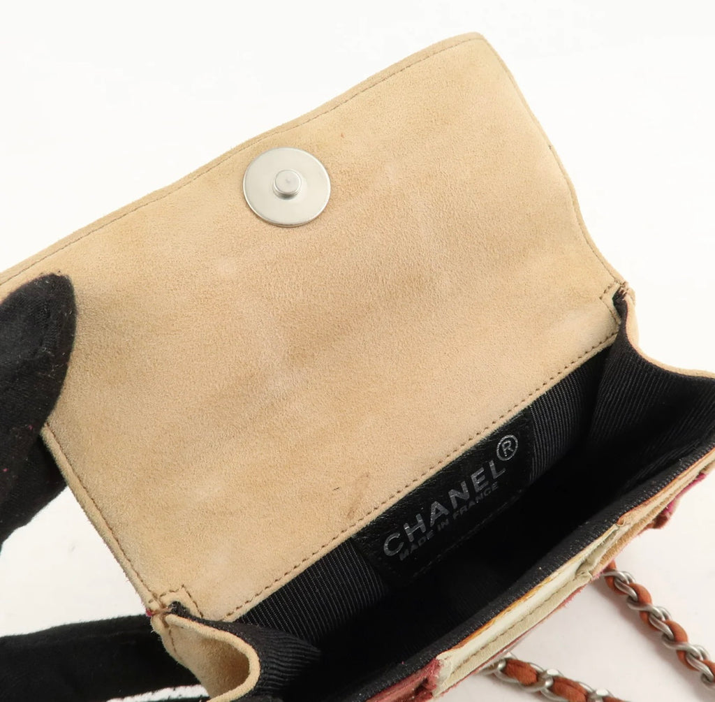 Chanel COCO Mark Suede Mini Bag Beige/Pink/Brown