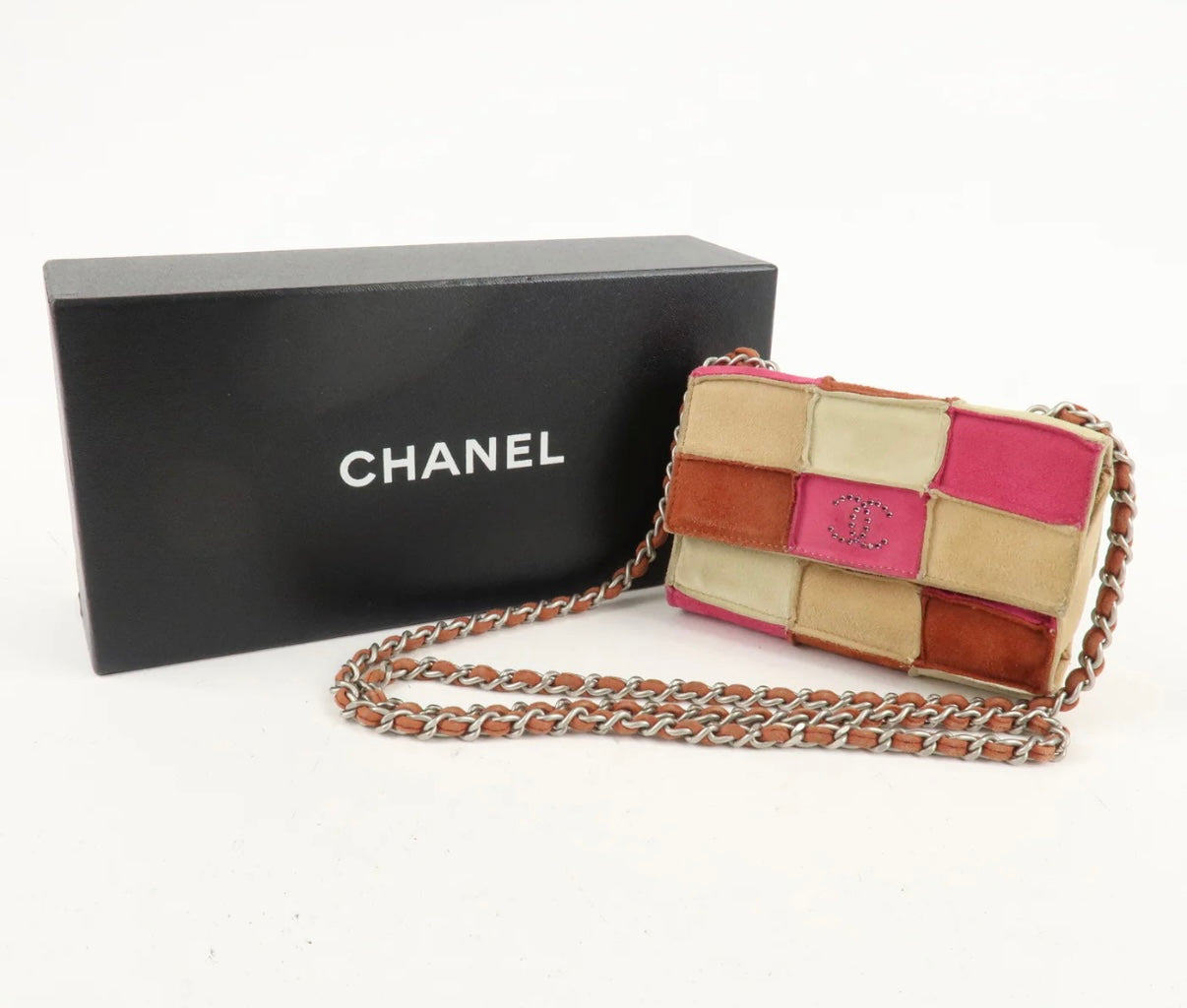 Chanel COCO Mark Suede Mini Bag Beige/Pink/Brown