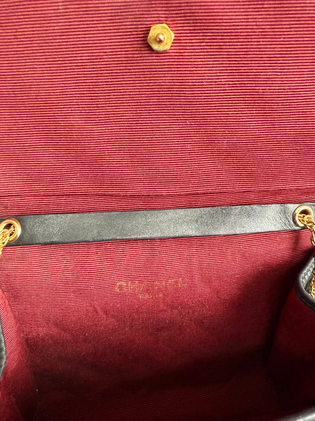 Chanel Vintage CC Mini Pushlock Quilted Lambskin Leather Chain Crossbody