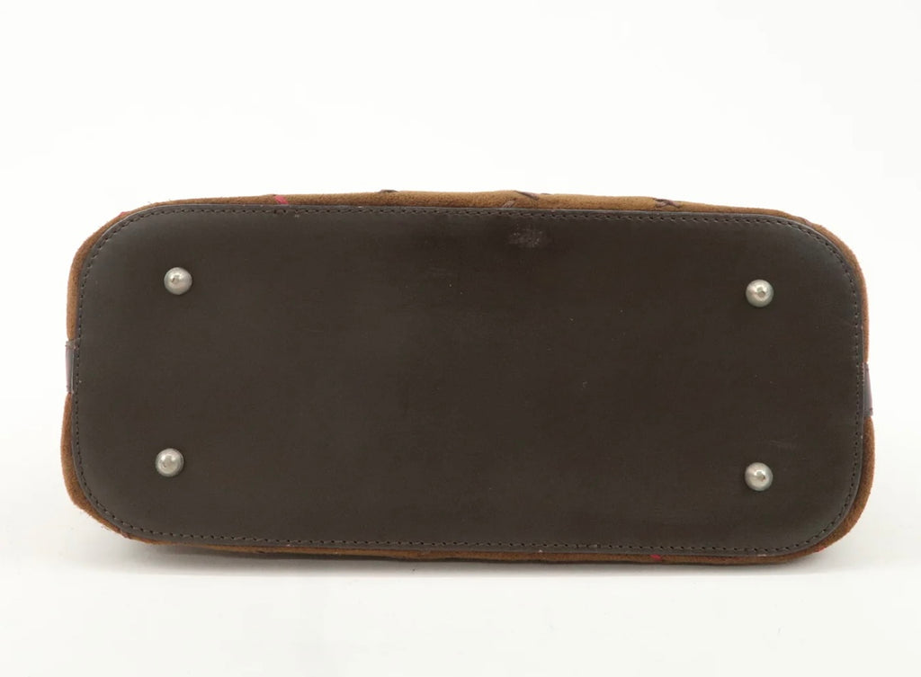 Burberry Suede Leather Hand Bag Brown