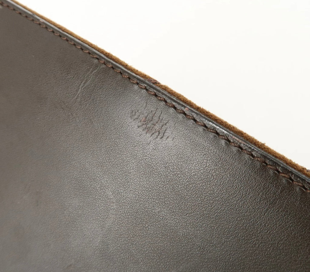 Burberry Suede Leather Hand Bag Brown