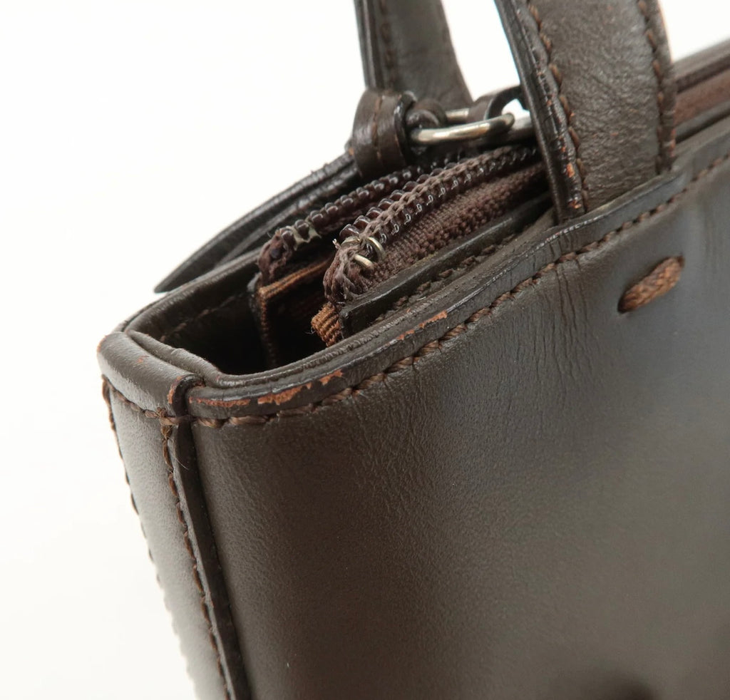 Burberry Suede Leather Hand Bag Brown