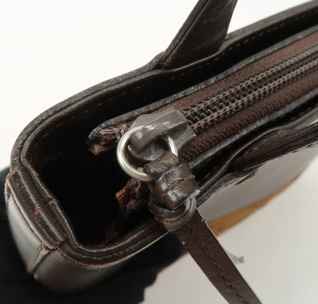 Burberry Suede Leather Hand Bag Brown