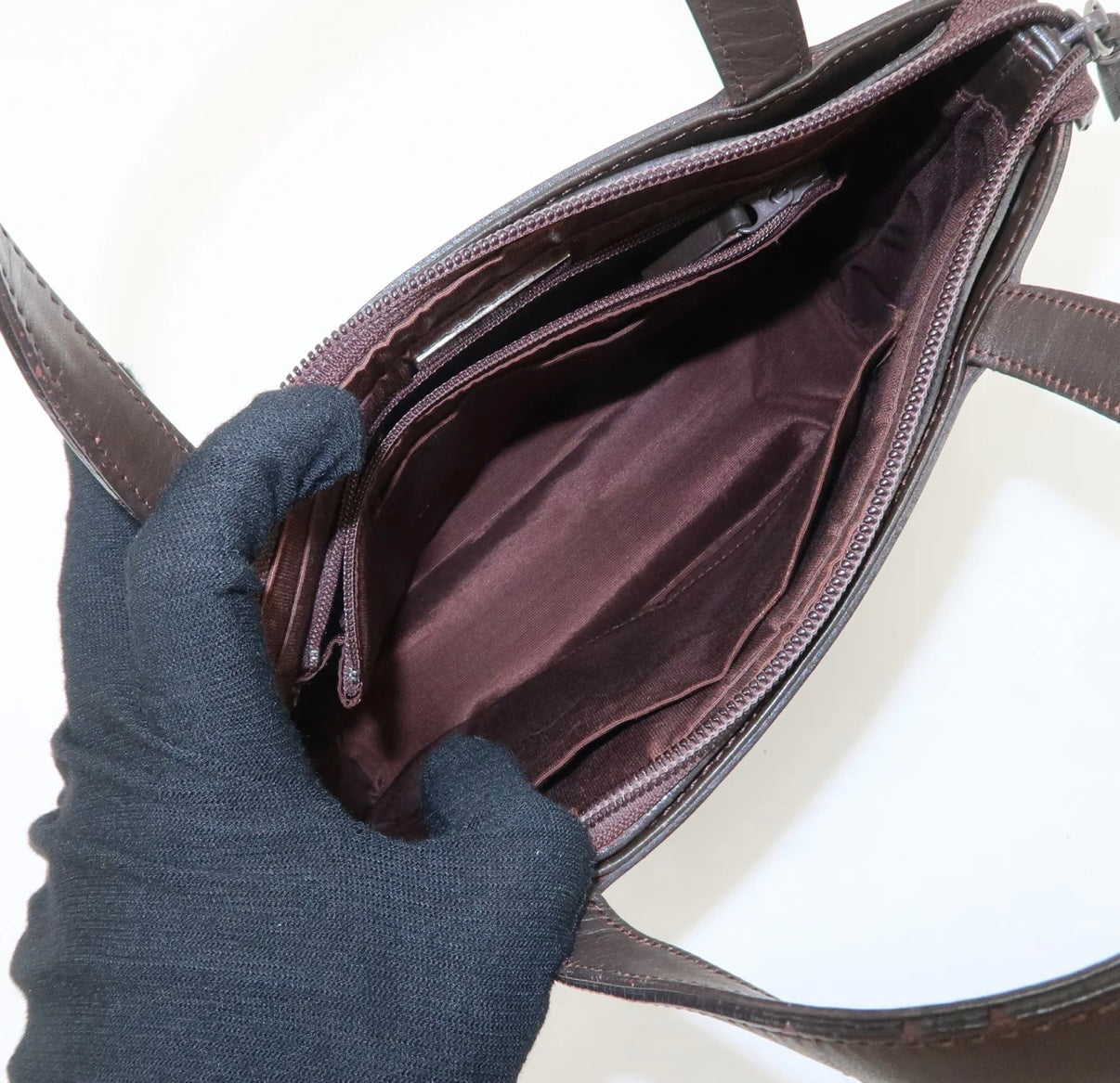 Burberry Suede Leather Hand Bag Brown