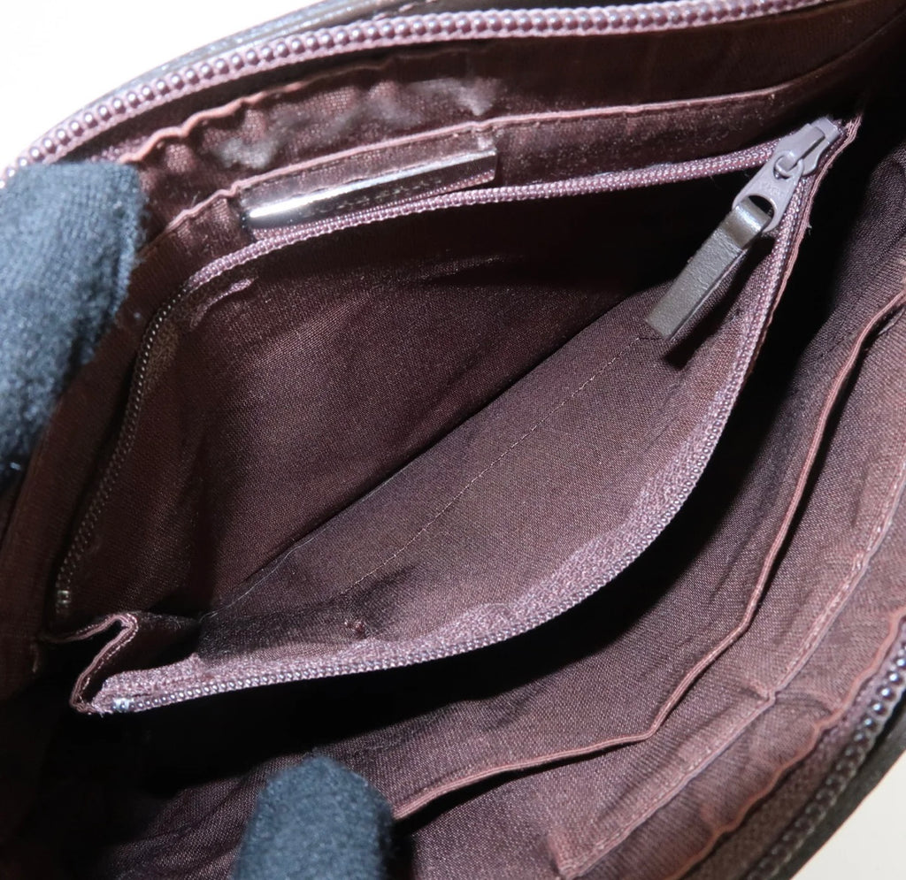 Burberry Suede Leather Hand Bag Brown