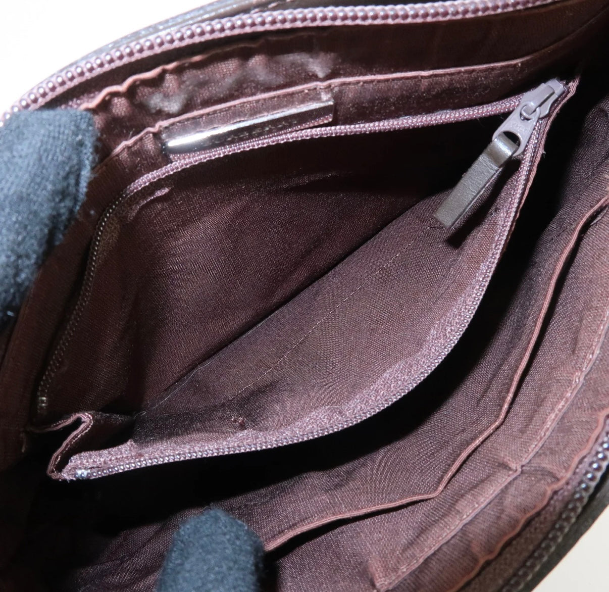 Burberry Suede Leather Hand Bag Brown